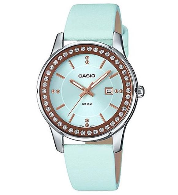 CASIO LTP-1358L-2AVDF Damen-Uhr mit Lederarmband