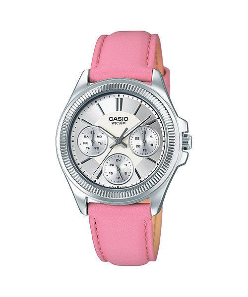 CASIO LTP-2088L-4AVDF Damen-Armbanduhr mit Lederarmband