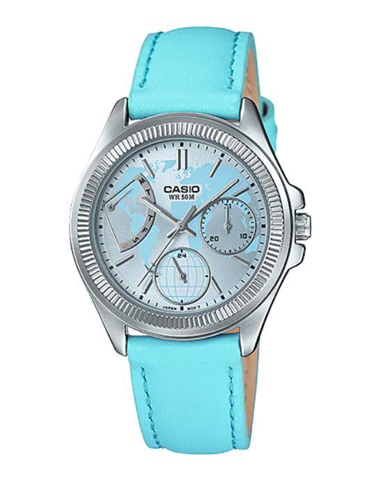 CASIO LTP-2089L-2AVDF Damen Uhr mit Lederarmband