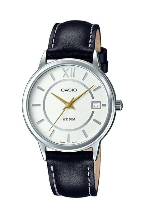 Casio LTP-E134L-1BVDF Damen-Uhr mit Lederarmband