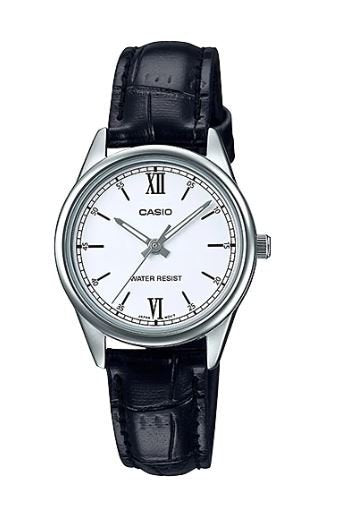 CASIO LTP-V005L-7B2UDF Damen-Armbanduhr Edelstahl & Leder