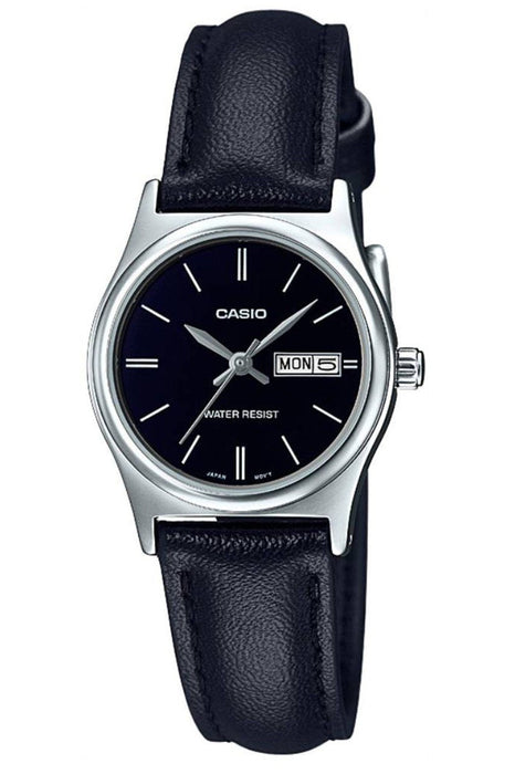 Casio LTP-V006L-1B2UDF Damen-Uhr mit Lederarmband