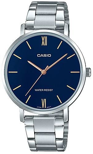 Casio LTP-VT01D-2BUDF Damen-Uhr Edelstahlband