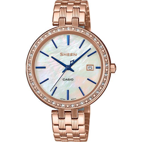 Casio SHE-4052PG-2AUEF Damen Uhr mit goldenem Zifferblatt