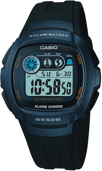 Casio W-210 Digitale Uhr mit Beleuchtung