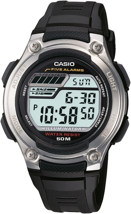 Casio W-212H Digitale Herrenuhr mit Wecker