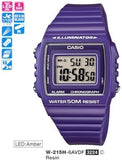 Casio W-215H-6AVDF - Schwarze Digitale Uhr