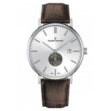 Claude Bernard Herren Uhr – Edelstahl & Lederarmband