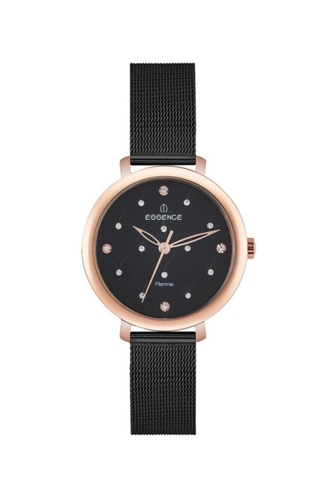 Essencce D1115.450 Schwarze Geflochtene Damen Uhr