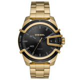 DIESEL Herrenuhr Goldfarben, Chronograph, Edelstahl