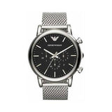 Emporio Armani AR1808 Herrenuhr 46 mm Grau Geflochtenes Armband