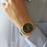 Emporio Armani AR1808 Herrenuhr 46 mm Grau Geflochtenes Armband