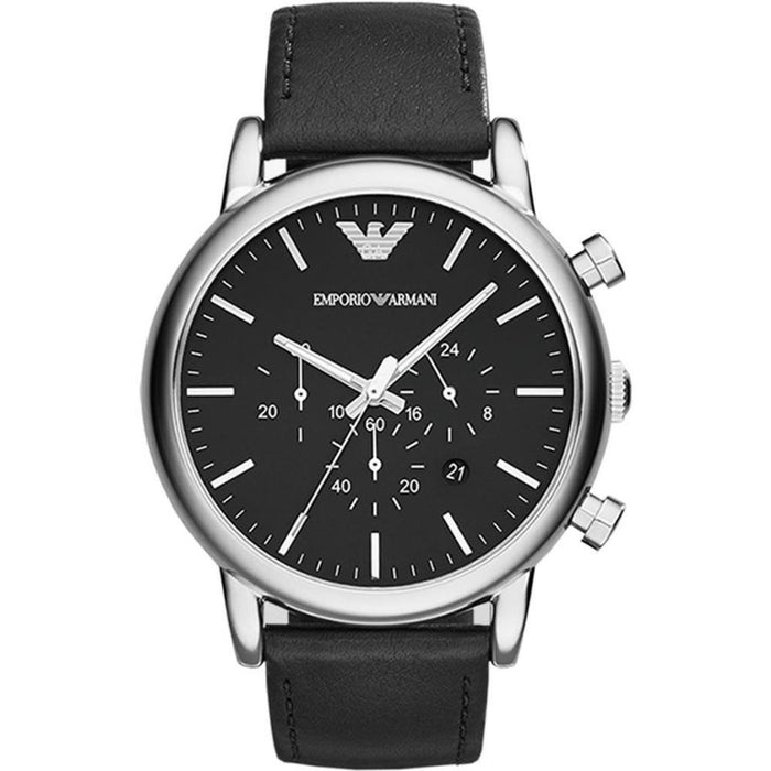 Emporio Armani AR1828 Herrenuhr Edelstahl & Leder