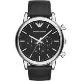 Emporio Armani AR1828 Herrenuhr | 46 mm Edelstahl & Leder