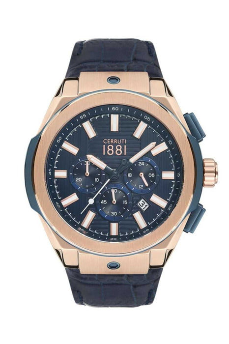 Cerruti 1881 Herren Uhr Edelstahl & Leder Quarzwerk