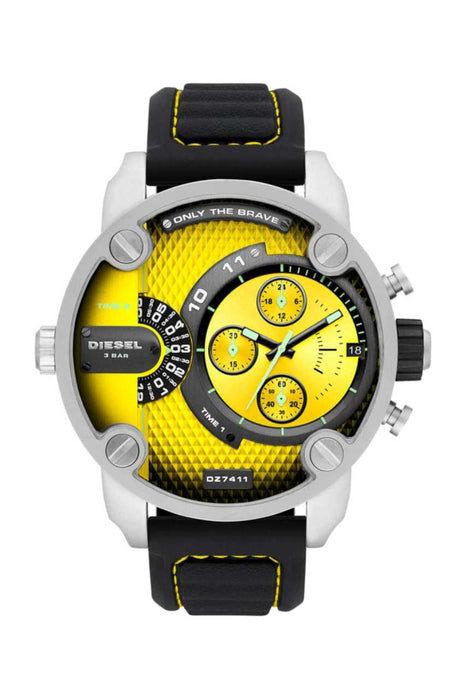 Diesel Herrenuhr DZ7411 – Gelbes Zifferblatt & Silikonarmband