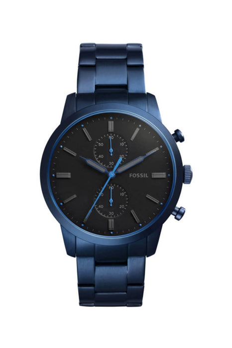 Fossil Herrenuhr Edelstahl Blau 44 mm