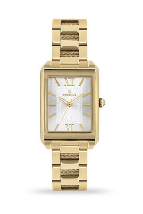 Essence Damen Uhr – Rechteckiges Gold Edelstahl Design