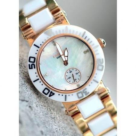 Essence Damen Uhr Keramik Weiß