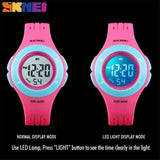 Kinderuhr Digital pink - LED Licht, Wecker & Chronograph für Kinder