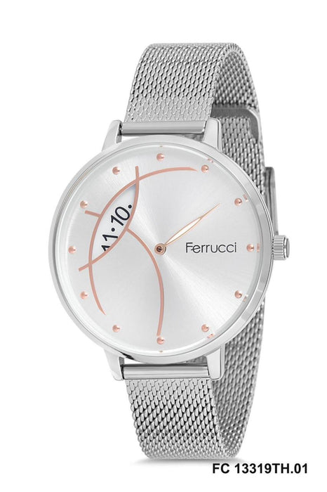 Ferrucci Damen-Uhr – Silber Edelstahl mit Quarzwerk