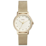 FOSSİL ES4366 34 mm Geflochtener Korpus Goldfarbene Damen Uhr mit Steinbesatz