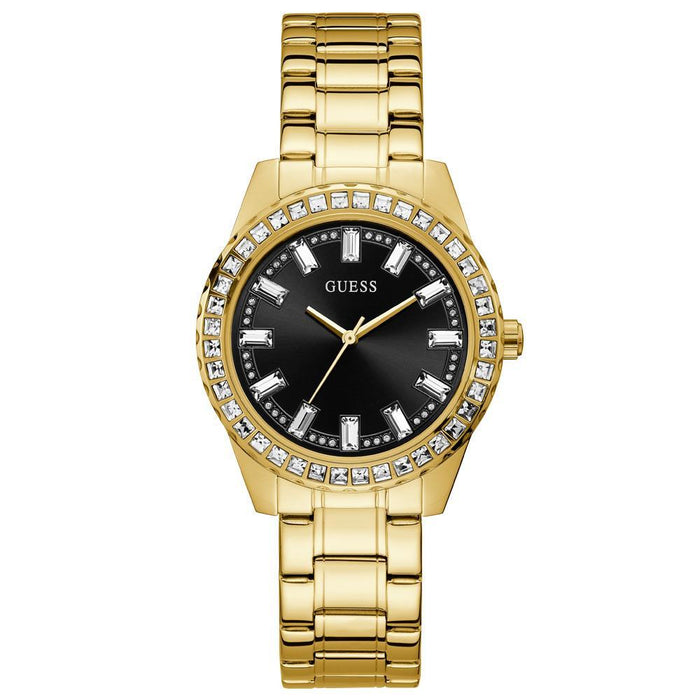 Guess GW0111L2 Damenarmbanduhr - 38mm Gold Edelstahl mit Steinbesatz