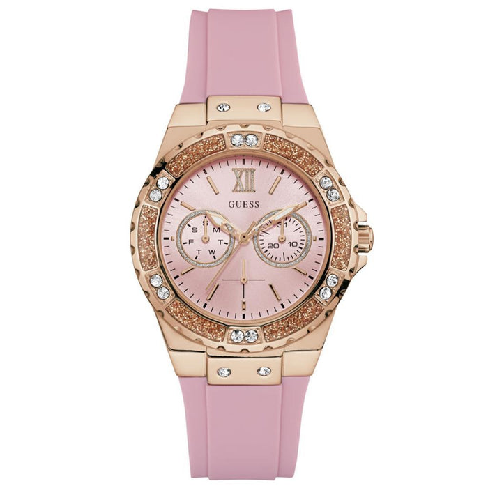 Guess GUW1053L3 Damen Uhr Edelstahl Leder
