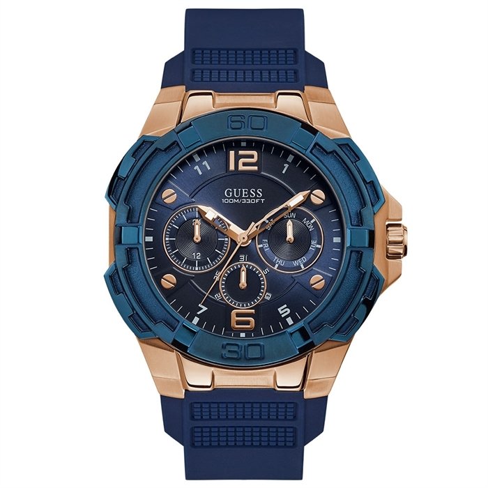 GUESS GUW1254G3 Herrenuhr mit Silikonarmband