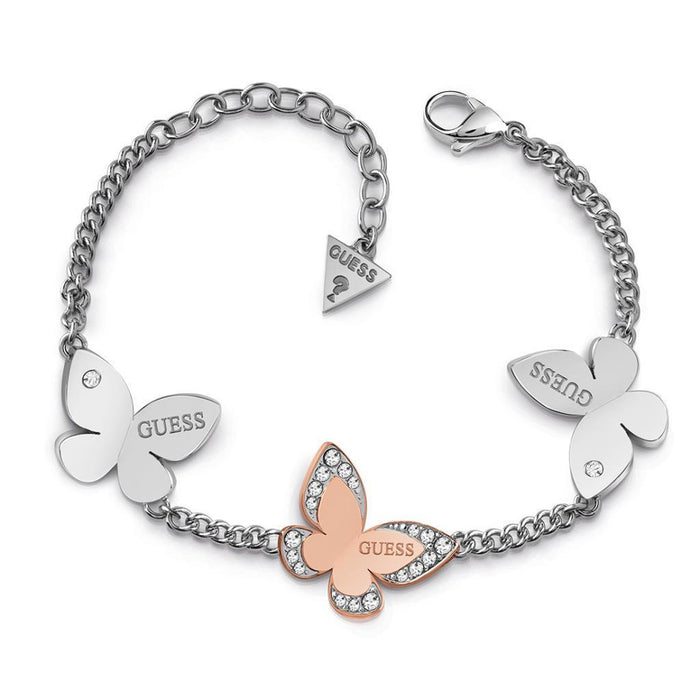 Guess Damenarmbanduhr JGUUBB78055S Schmetterling
