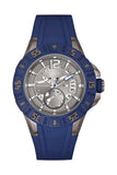 GUESS Herrenuhr W0034G6 – Blaues Silikonarmband & Anthrazit Zifferblatt