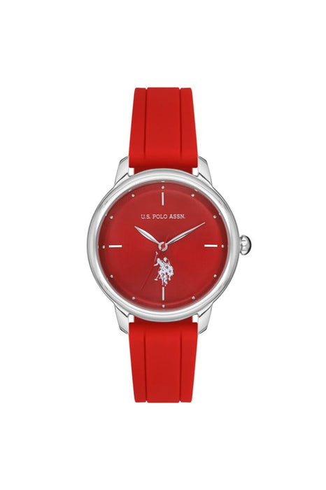 U.S. Polo Assn. Damen Uhr Rot Edelstahl Quarz