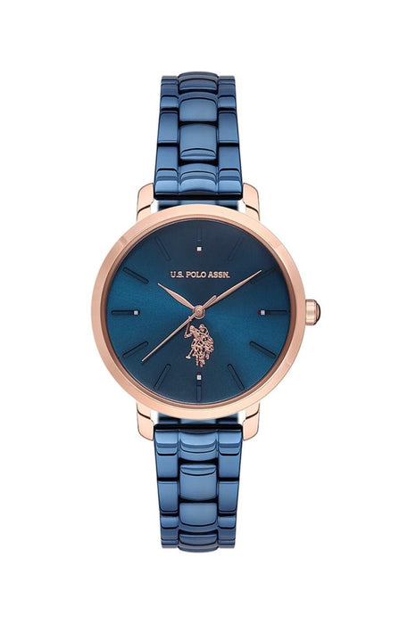 U.S. Polo Assn. Damen Uhr – Lederarmband mit Edelstahlgehäuse