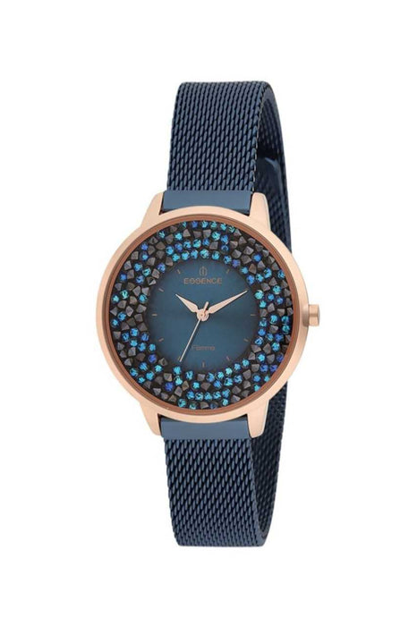 Essence Rose Kasa Uhr Damen Schwarz geflochtenes Band