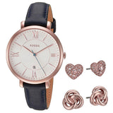 Fossil Damen Set FES4140SET – 36mm Roségold Uhr & Ohrringe – Neu & Original