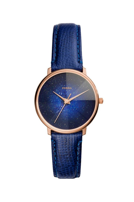 Fossil Damen Uhr ES4729 Edelstahl & Lederarmband