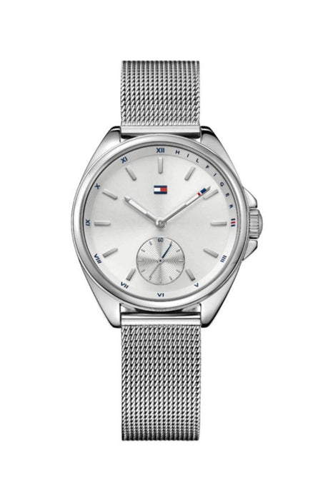 Tommy Hilfiger Damen Uhr Edelstahl & Leder, Quarzwerk