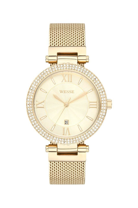 Wesse Damen Uhr - Korbbahnarmband und Edelstahlgehäuse