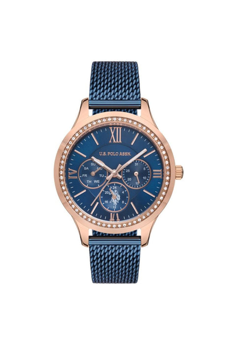 U.S. Polo Assn. Damen Uhr Blau Edelstahl