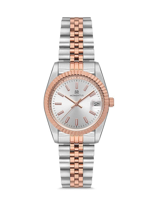 Momentus Damen Stahl Uhr Edelstahl Quarzwerk