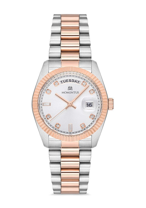 Momentus Damen Stahl Uhr CW134T-02SR Quarzwerk