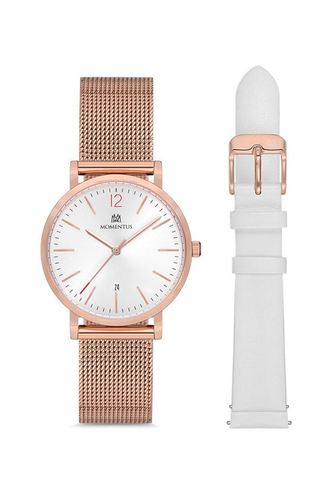 Momentus CW251R Damen Uhr mit weißem Armband