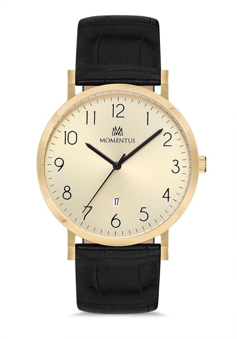 Momentus KC251G-07BB Herrenuhr – Goldene Eleganz mit Quarzwerk
