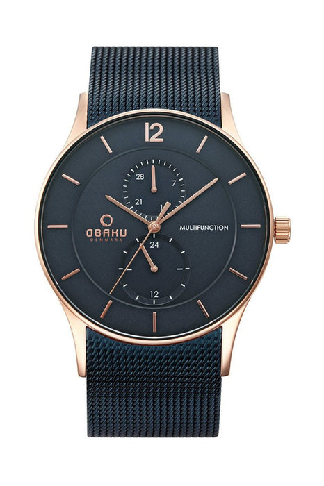 Obaku Denmark Herrenuhr V157GMVLML Edelstahl & Leder