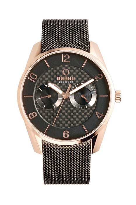 Obaku Herrenuhr V171GMVBMB Edelstahl & Leder