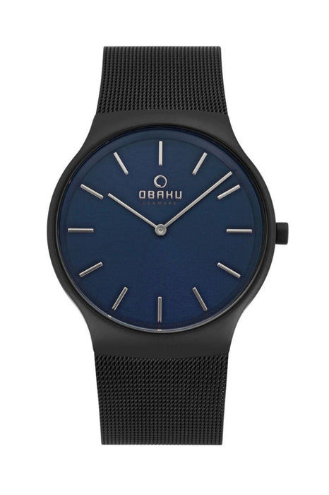 Obaku Denmark Herrenuhr V178GXBLMB Edelstahl & Leder
