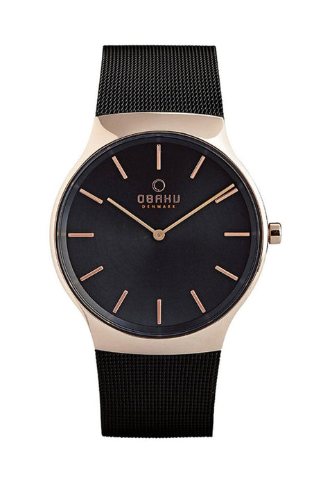 Obaku Herrenuhr V178GXVBMB – Edelstahl & Leder