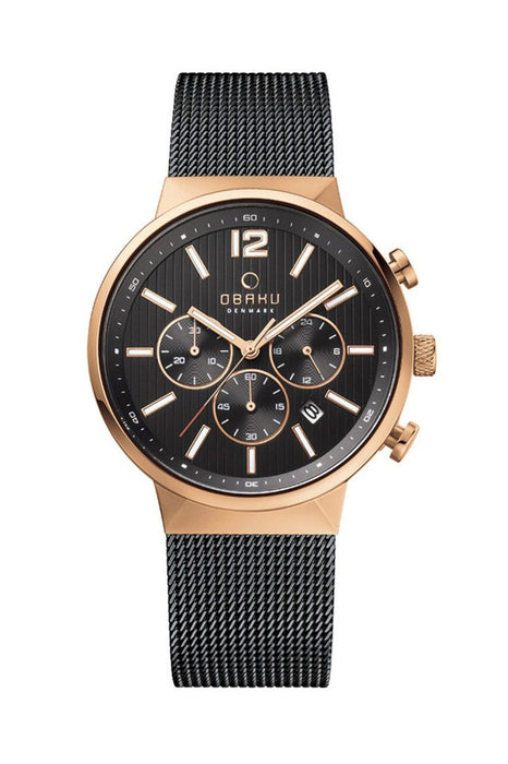 Obaku Denmark Herrenuhr V180GCVBMB Edelstahl & Leder