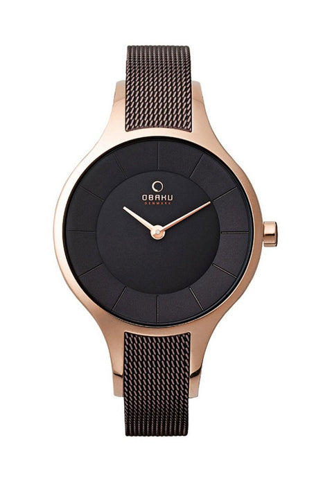 Obaku Denmark Damen Uhr V165LXVNMN Edelstahl & Leder