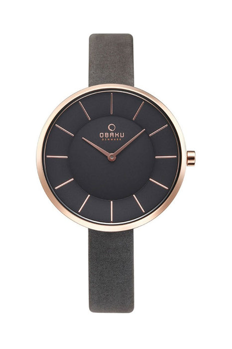 Obaku Denmark Damen Uhr Edelstahl Leder Quarz